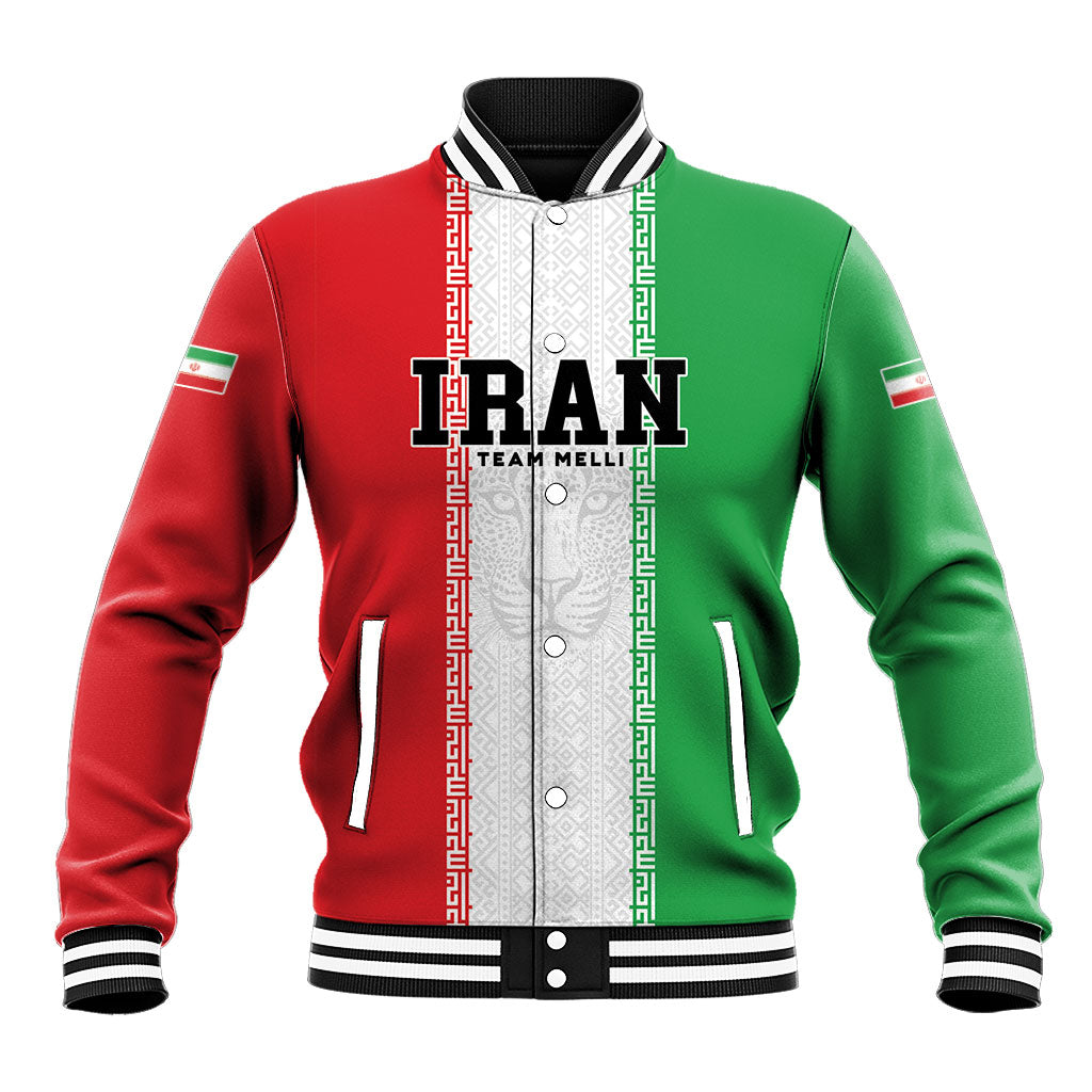 Custom Iran Football 2026 Baseball Jacket Go Team Melli Flag Style