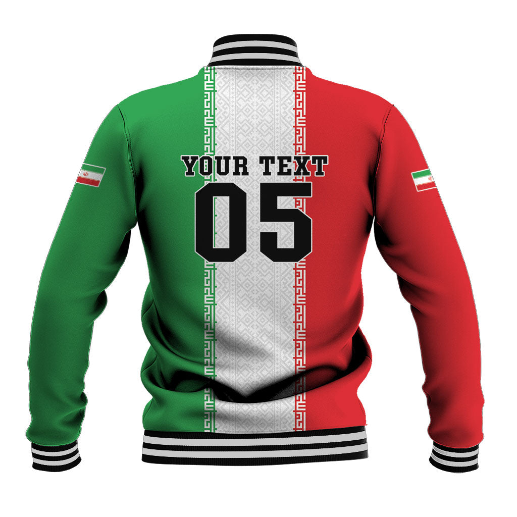 Custom Iran Football 2026 Baseball Jacket Go Team Melli Flag Style