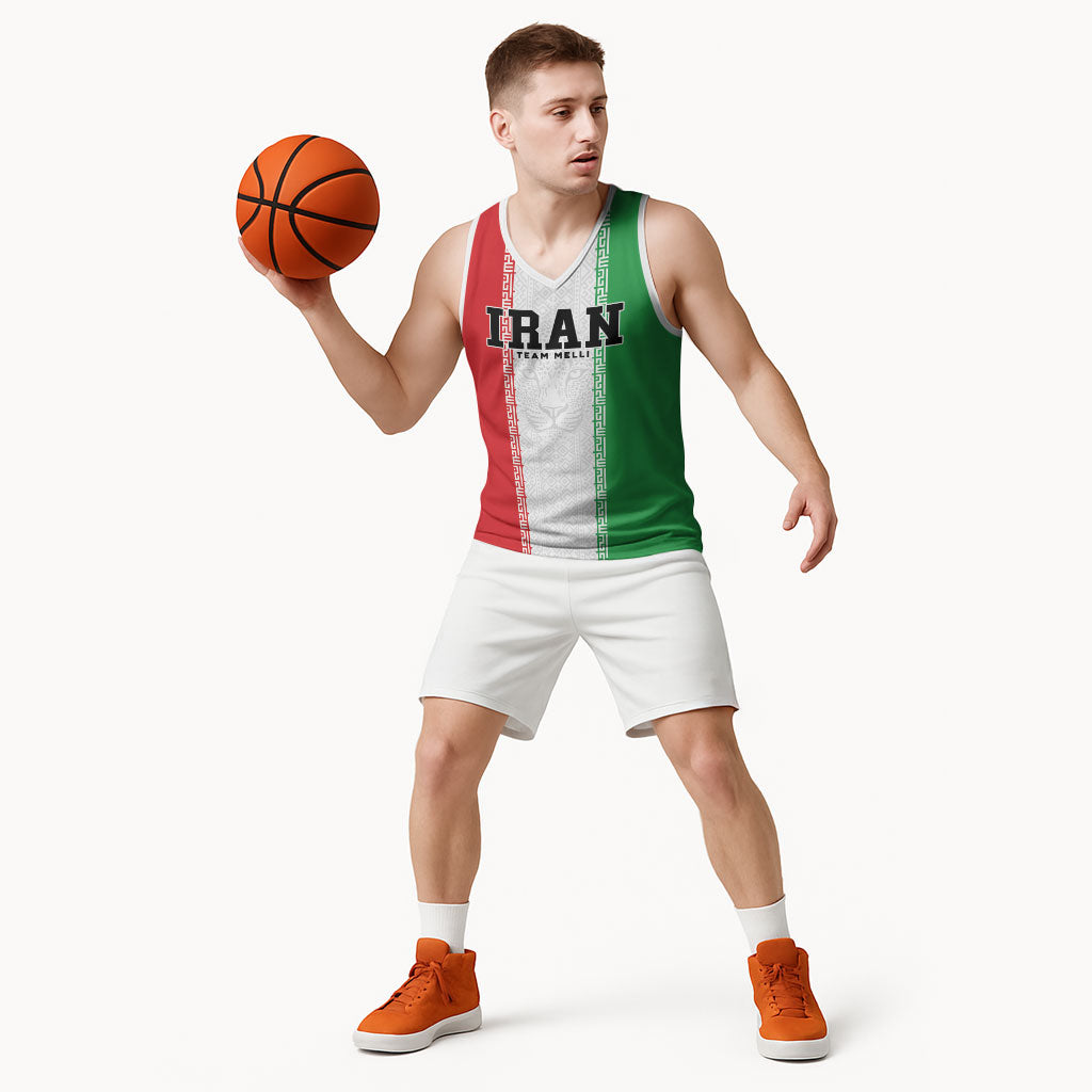 Custom Iran Football 2026 Basketball Jersey Go Team Melli Flag Style