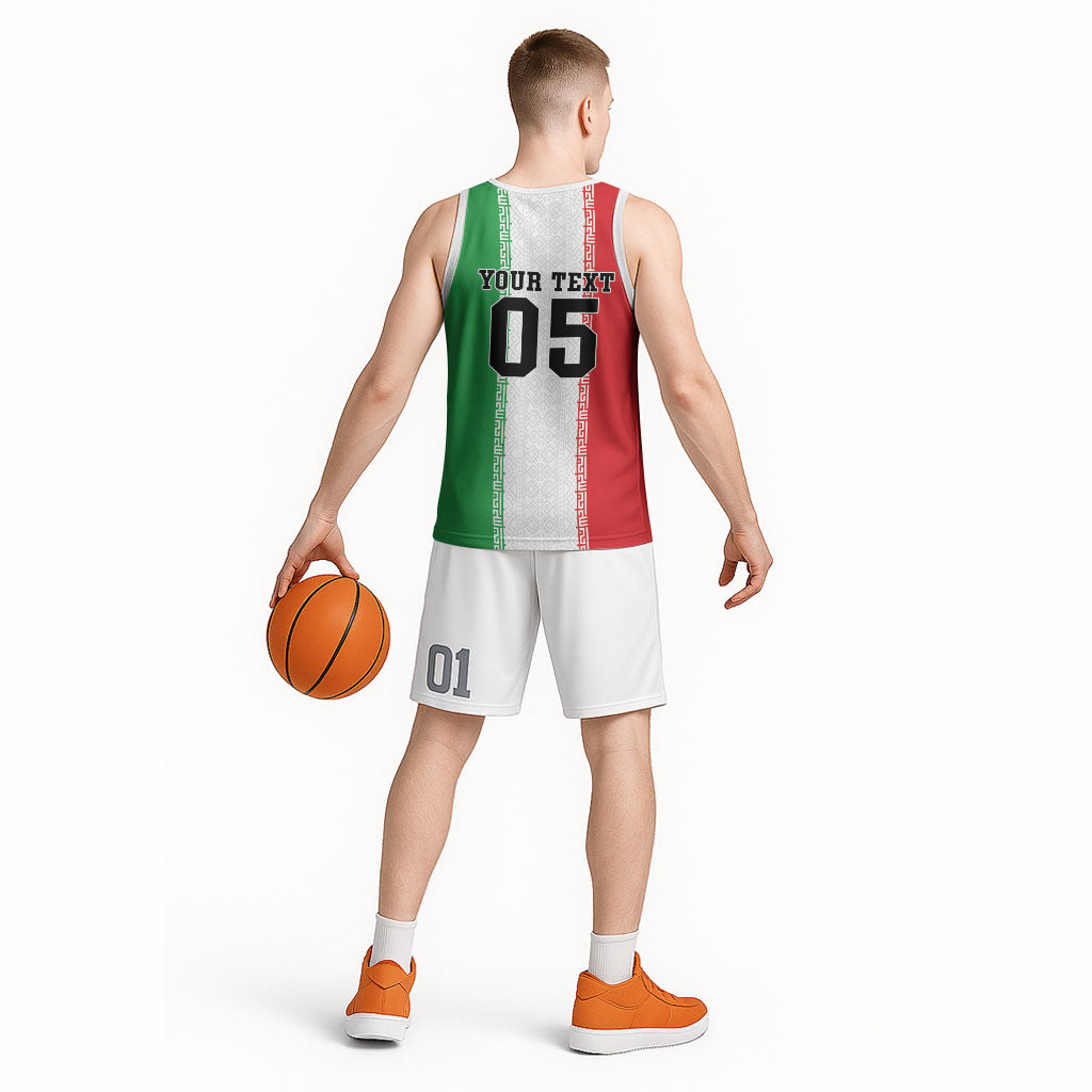 Custom Iran Football 2026 Basketball Jersey Go Team Melli Flag Style