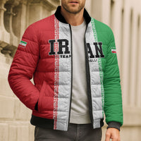 Custom Iran Football 2026 Bomber Puffer Jacket Go Team Melli Flag Style