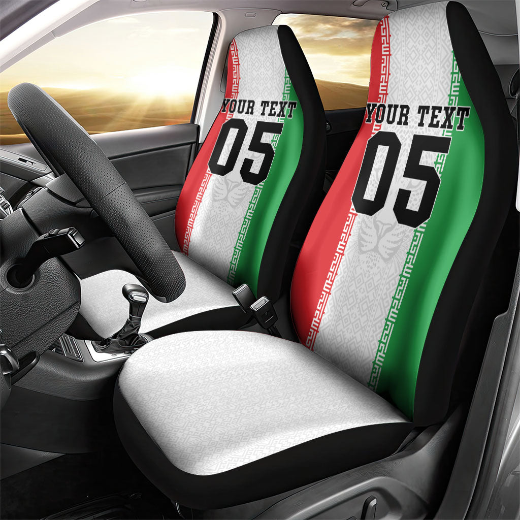 Custom Iran Football 2026 Car Seat Cover Go Team Melli Flag Style