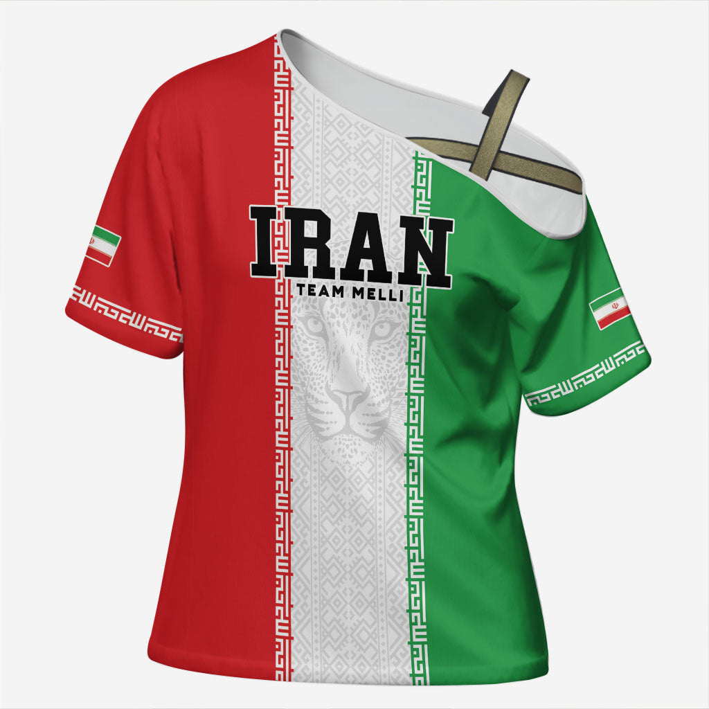 Custom Iran Football 2026 Cross Shoulder Shirt Go Team Melli Flag Style