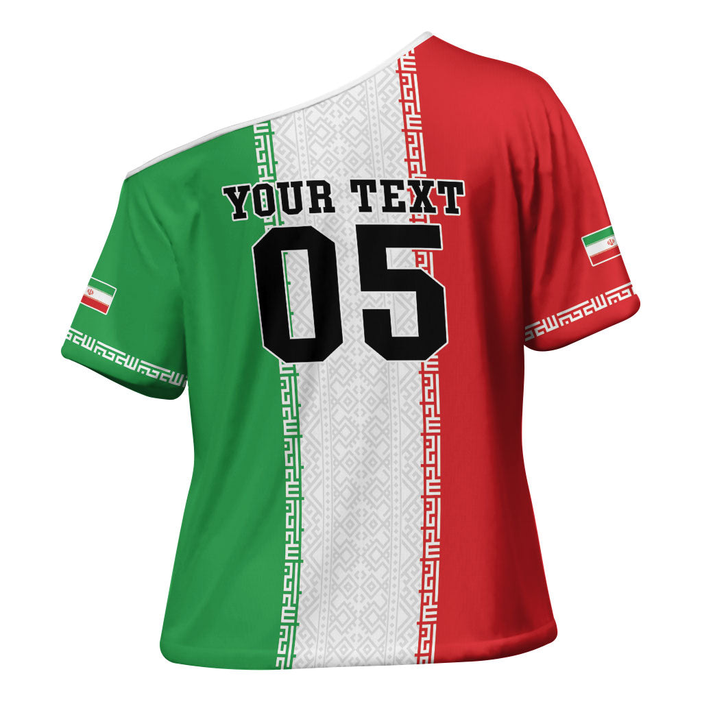 Custom Iran Football 2026 Cross Shoulder Shirt Go Team Melli Flag Style