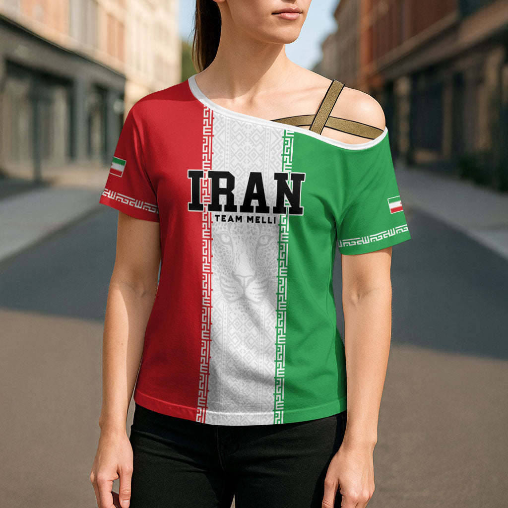 Custom Iran Football 2026 Cross Shoulder Shirt Go Team Melli Flag Style