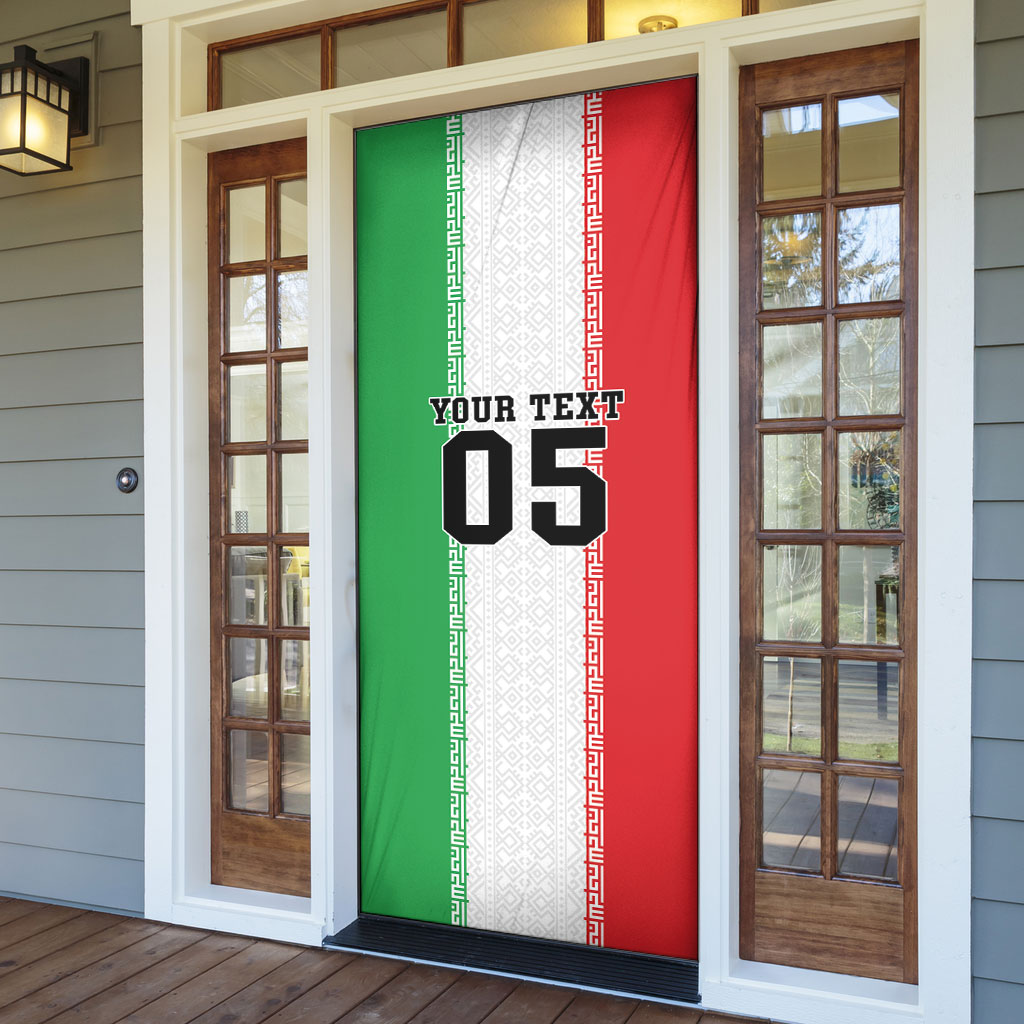 Custom Iran Football 2026 Door Cover Go Team Melli Flag Style
