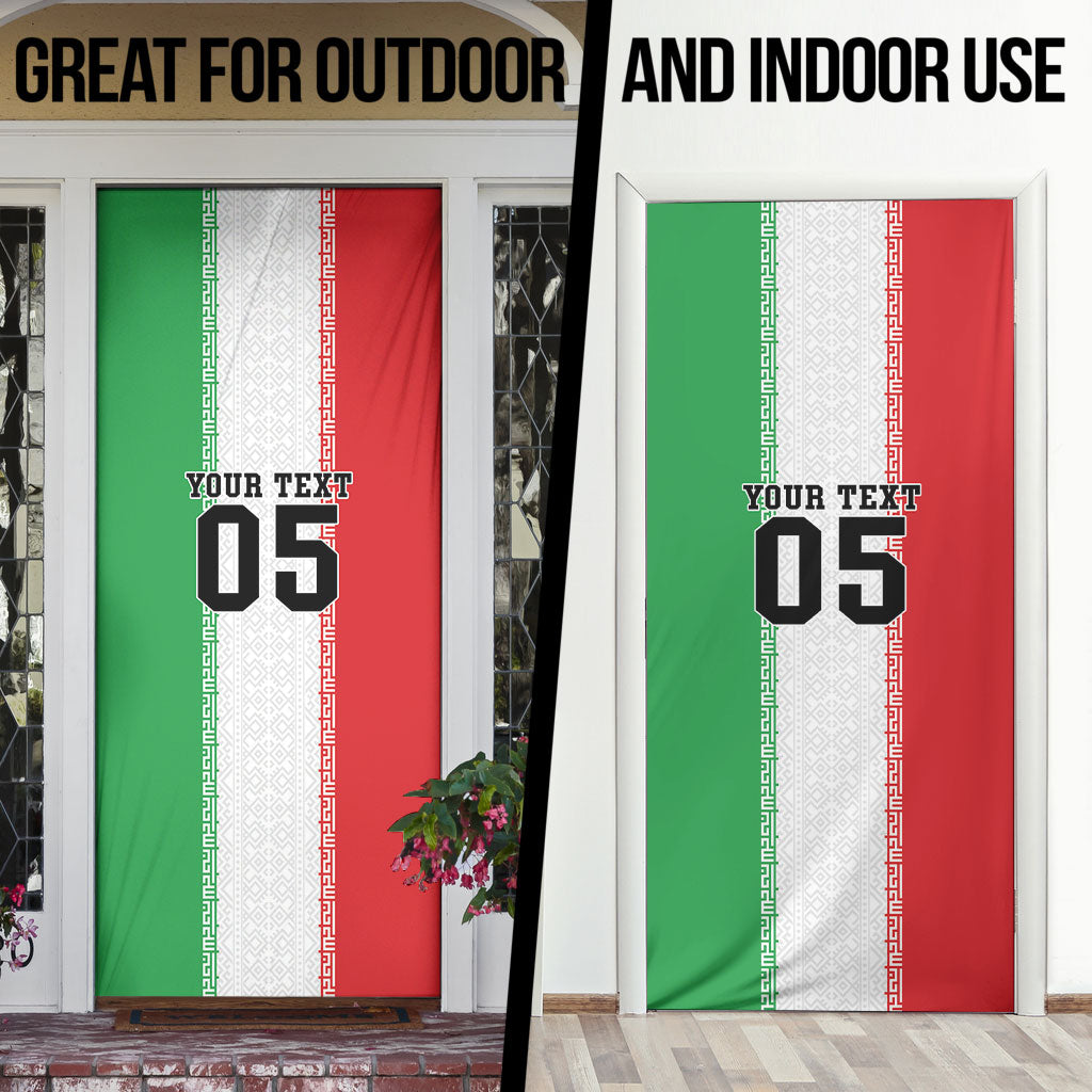 Custom Iran Football 2026 Door Cover Go Team Melli Flag Style