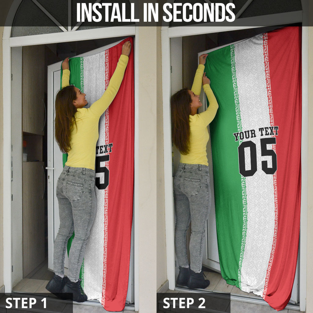 Custom Iran Football 2026 Door Cover Go Team Melli Flag Style
