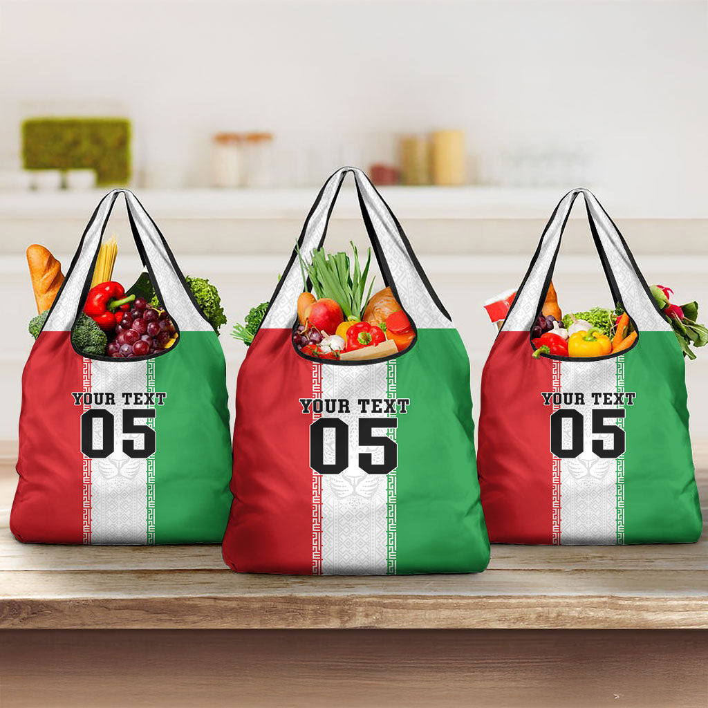 Custom Iran Football 2026 Grocery Bag Go Team Melli Flag Style