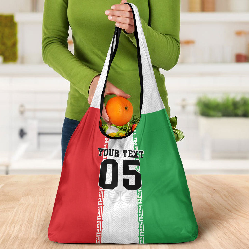 Custom Iran Football 2026 Grocery Bag Go Team Melli Flag Style