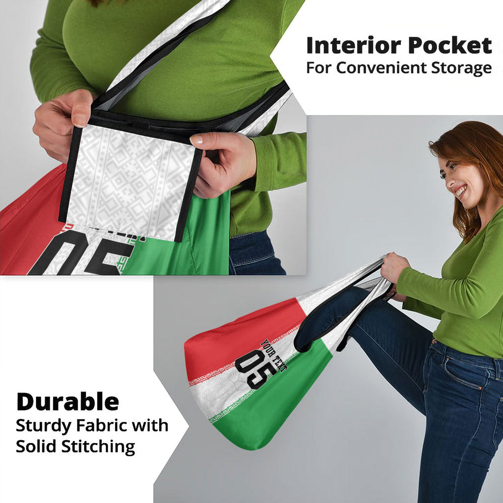 Custom Iran Football 2026 Grocery Bag Go Team Melli Flag Style