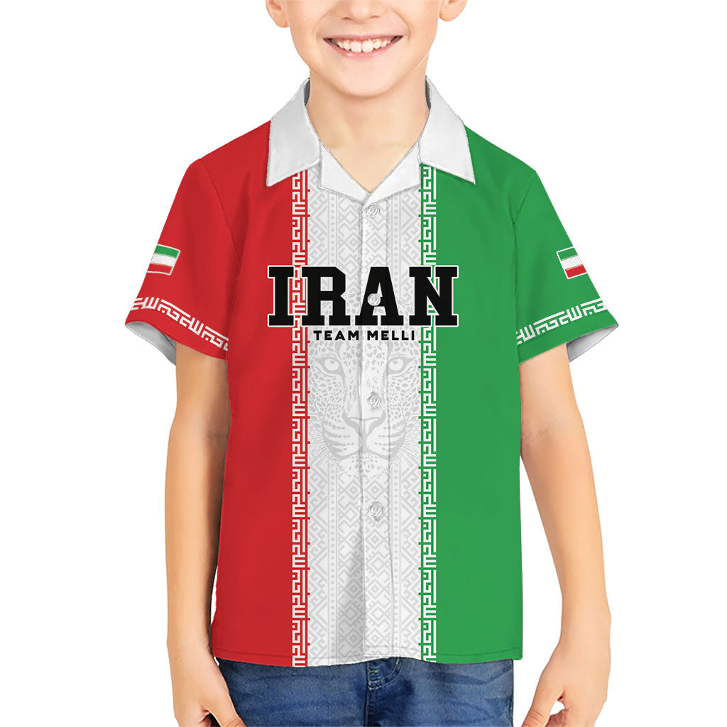 Custom Iran Football 2026 Kid Hawaiian Shirt Go Team Melli Flag Style