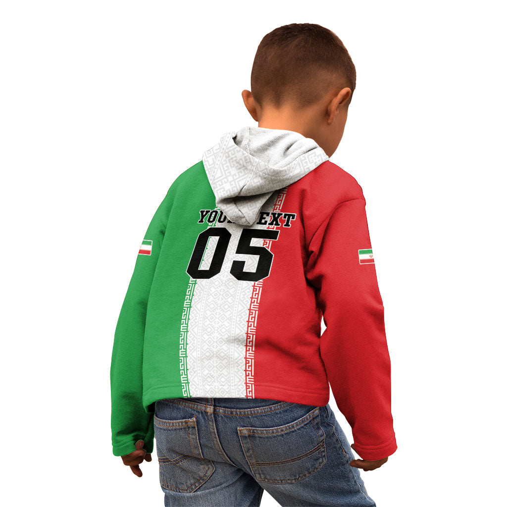 Custom Iran Football 2026 Kid Hoodie Go Team Melli Flag Style