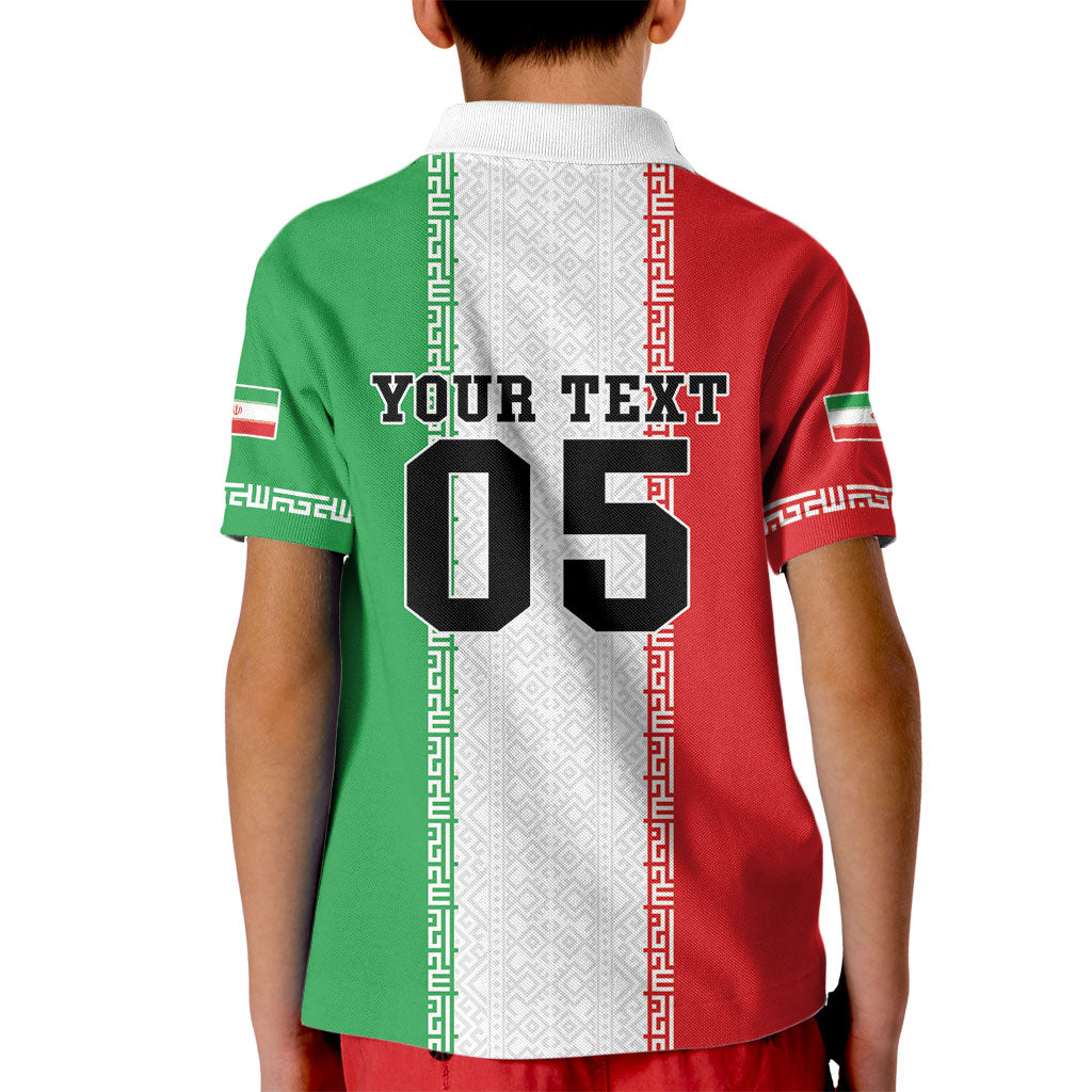 Custom Iran Football 2026 Kid Polo Shirt Go Team Melli Flag Style