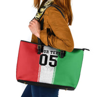 Custom Iran Football 2026 Leather Tote Bag Go Team Melli Flag Style