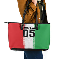 Custom Iran Football 2026 Leather Tote Bag Go Team Melli Flag Style