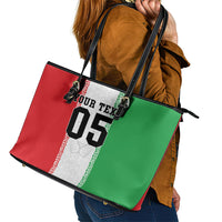 Custom Iran Football 2026 Leather Tote Bag Go Team Melli Flag Style