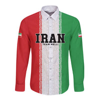 Custom Iran Football 2026 Long Sleeve Button Shirt Go Team Melli Flag Style