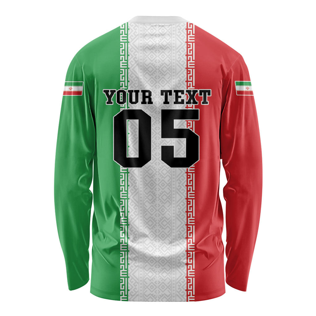 Custom Iran Football 2026 Long Sleeve Shirt Go Team Melli Flag Style