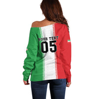 Custom Iran Football 2026 Off Shoulder Sweater Go Team Melli Flag Style