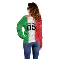 Custom Iran Football 2026 Off Shoulder Sweater Go Team Melli Flag Style