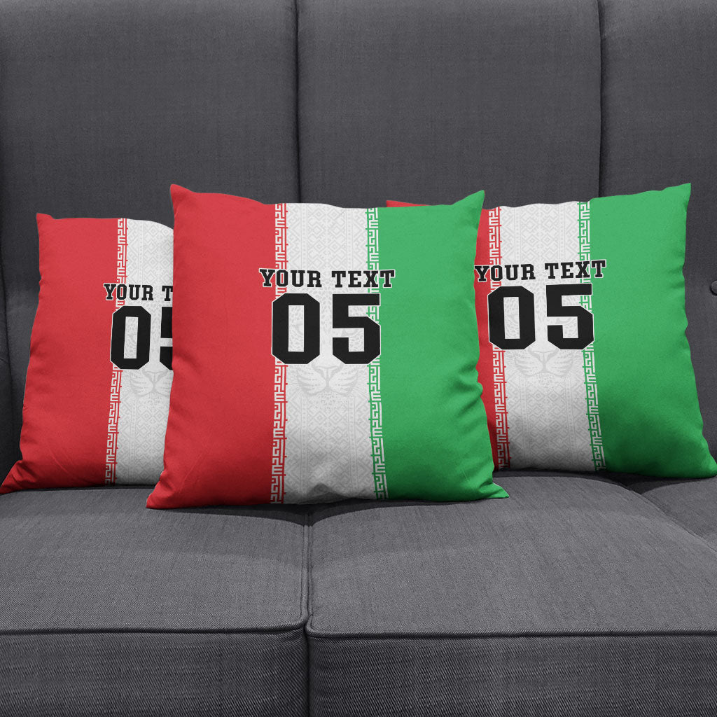 Custom Iran Football 2026 Pillow Cover Go Team Melli Flag Style