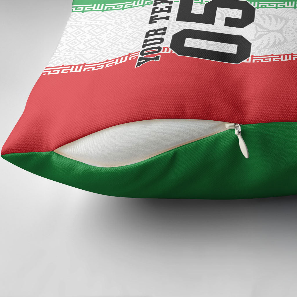 Custom Iran Football 2026 Pillow Cover Go Team Melli Flag Style