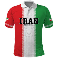 Custom Iran Football 2026 Polo Shirt Go Team Melli Flag Style