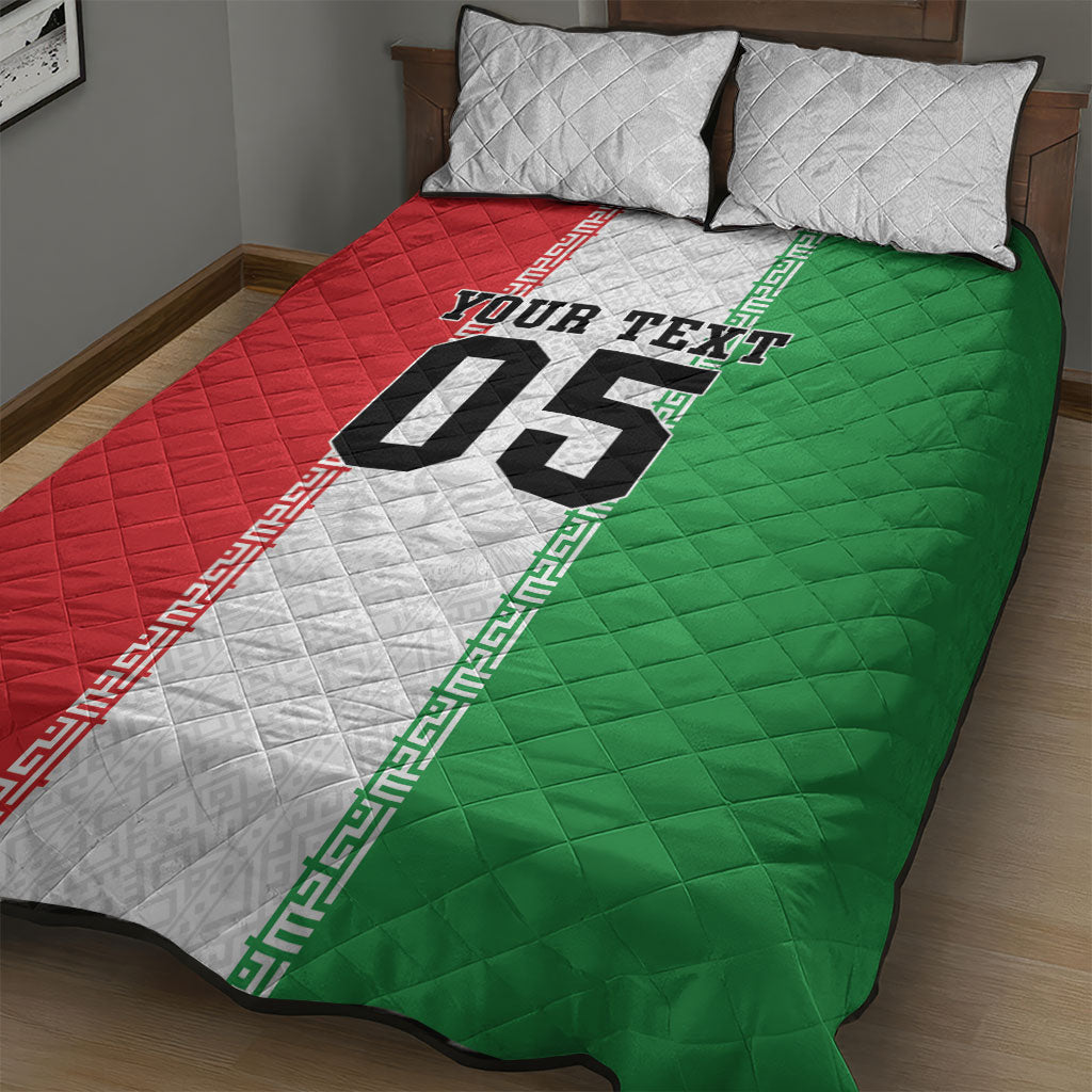 Custom Iran Football 2026 Quilt Bed Set Go Team Melli Flag Style