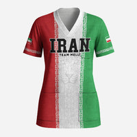 Custom Iran Football 2026 Scrub Top Go Team Melli Flag Style
