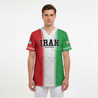 Custom Iran Football 2026 Scrub Top Go Team Melli Flag Style
