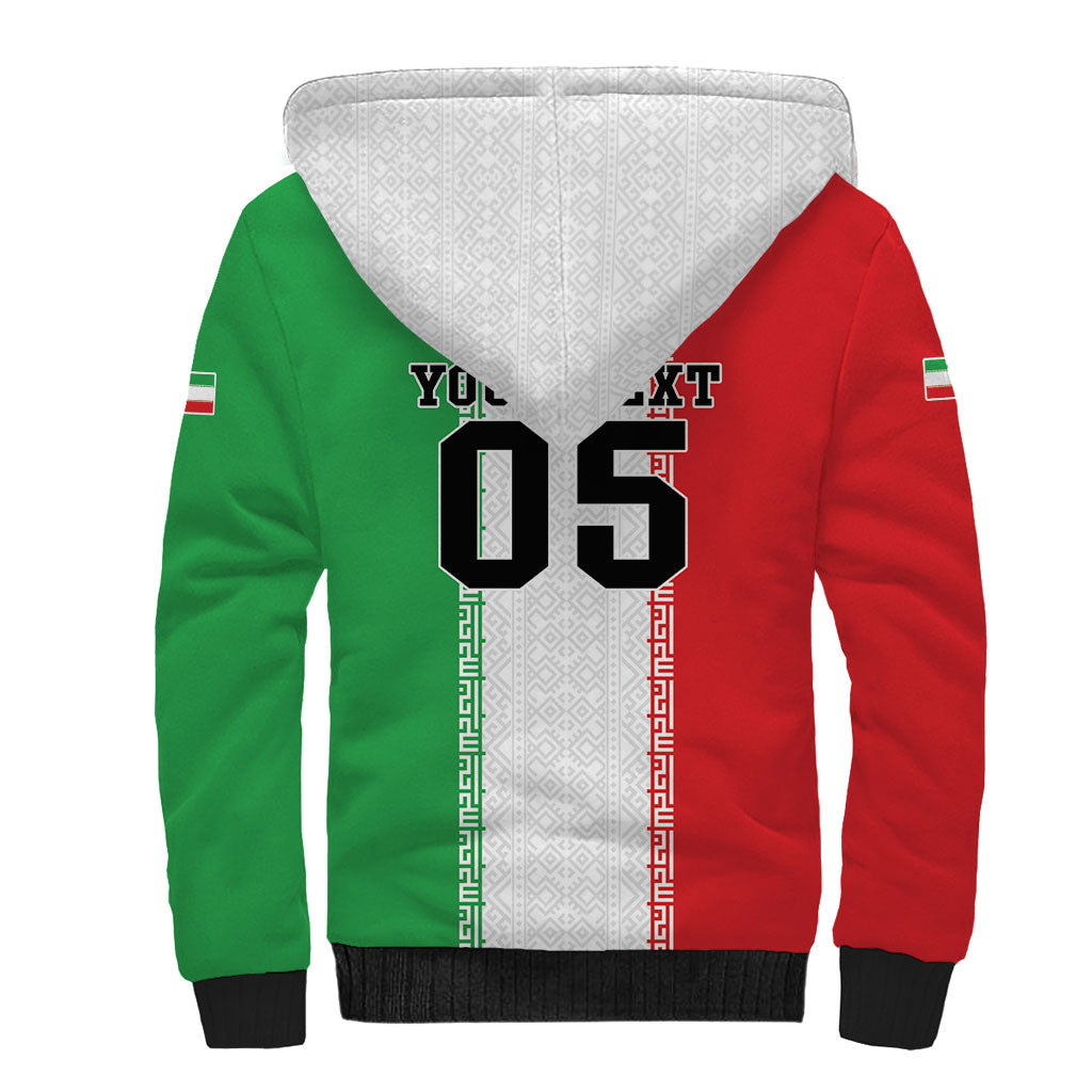 Custom Iran Football 2026 Sherpa Hoodie Go Team Melli Flag Style