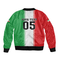 Custom Iran Football 2026 Sleeve Zip Bomber Jacket Go Team Melli Flag Style
