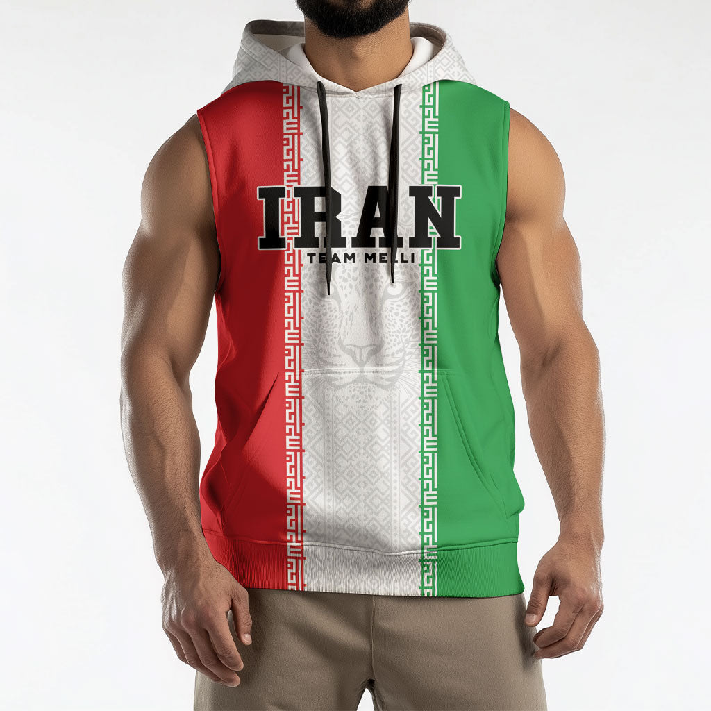 Custom Iran Football 2026 Sleeveless Hoodie Go Team Melli Flag Style