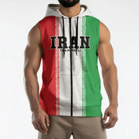Custom Iran Football 2026 Sleeveless Zip Hoodie Go Team Melli Flag Style