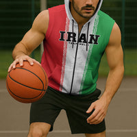 Custom Iran Football 2026 Sleeveless Zip Hoodie Go Team Melli Flag Style