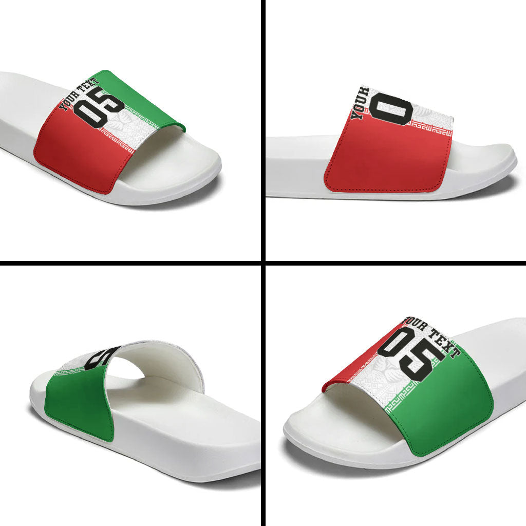 Custom Iran Football 2026 Slide Sandals Go Team Melli Flag Style