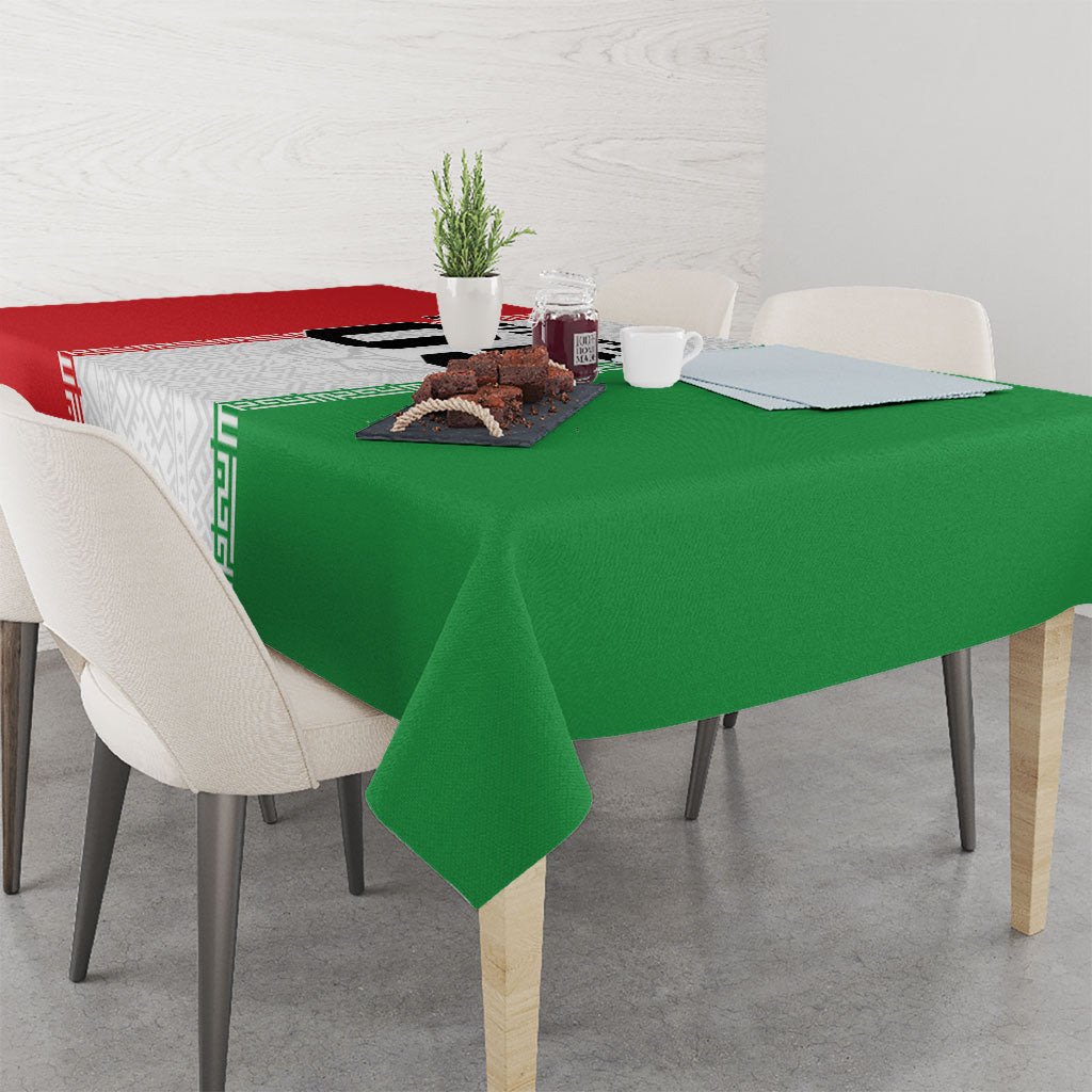 Custom Iran Football 2026 Tablecloth Go Team Melli Flag Style