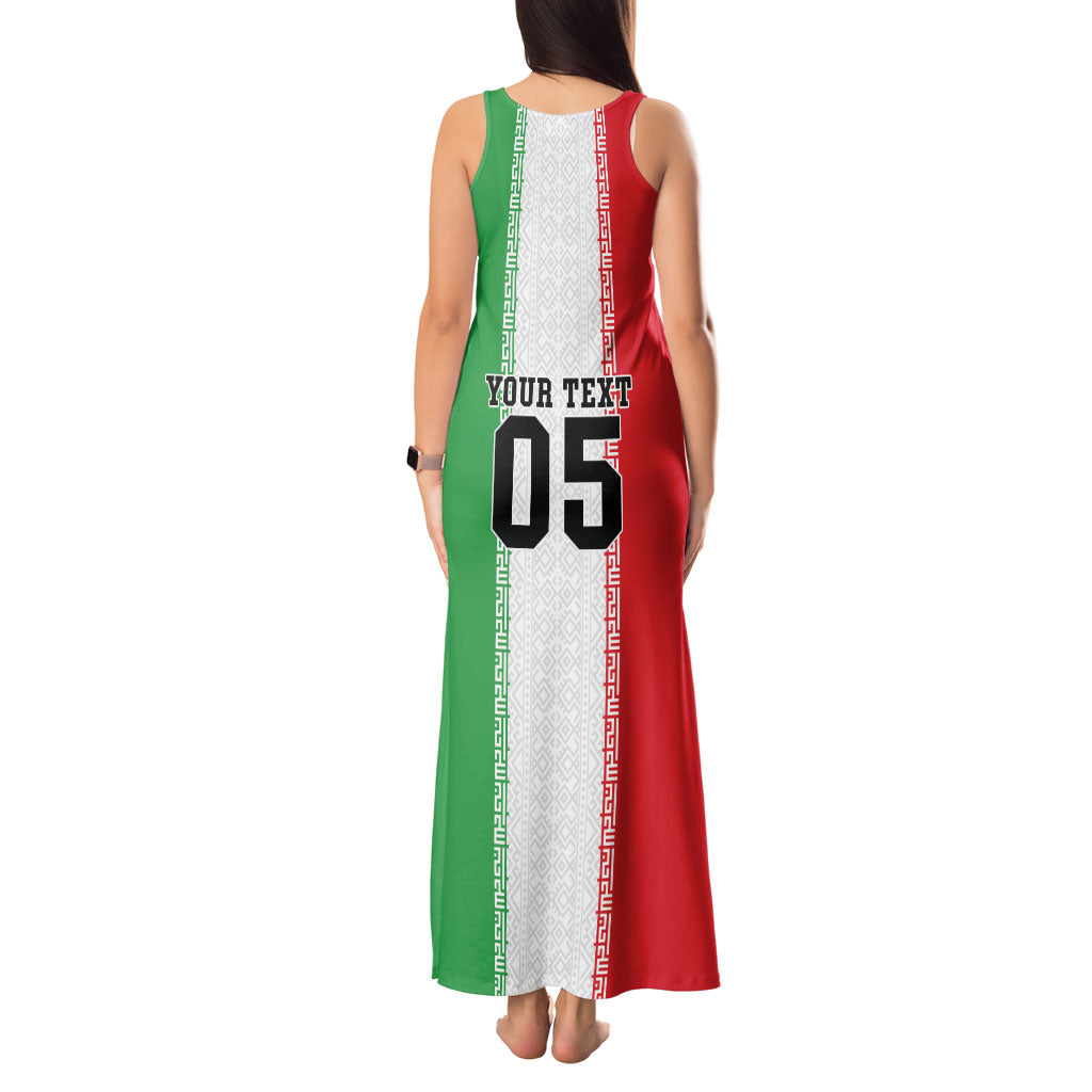 Custom Iran Football 2026 Tank Maxi Dress Go Team Melli Flag Style
