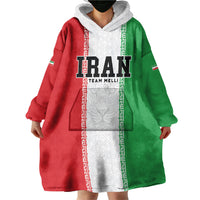 Custom Iran Football 2026 Wearable Blanket Hoodie Go Team Melli Flag Style