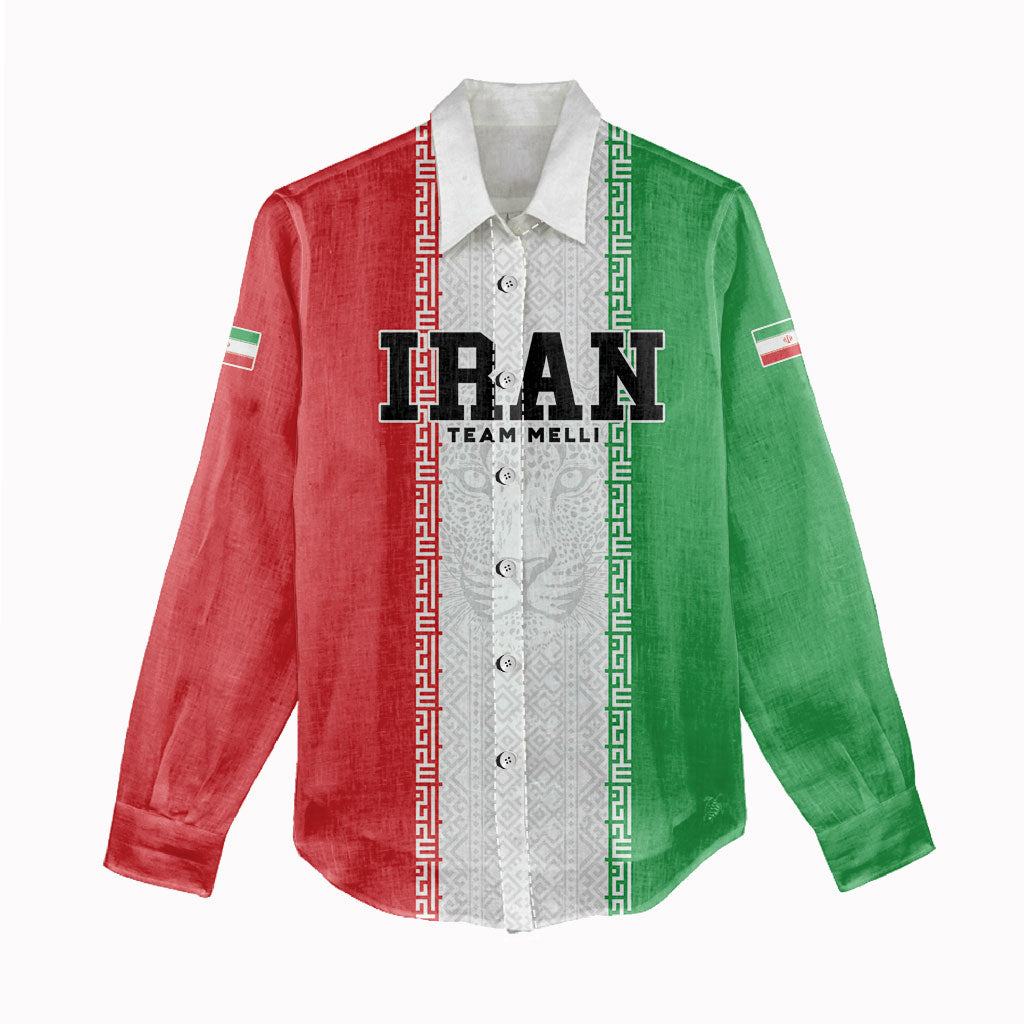 Custom Iran Football 2026 Women Casual Shirt Go Team Melli Flag Style