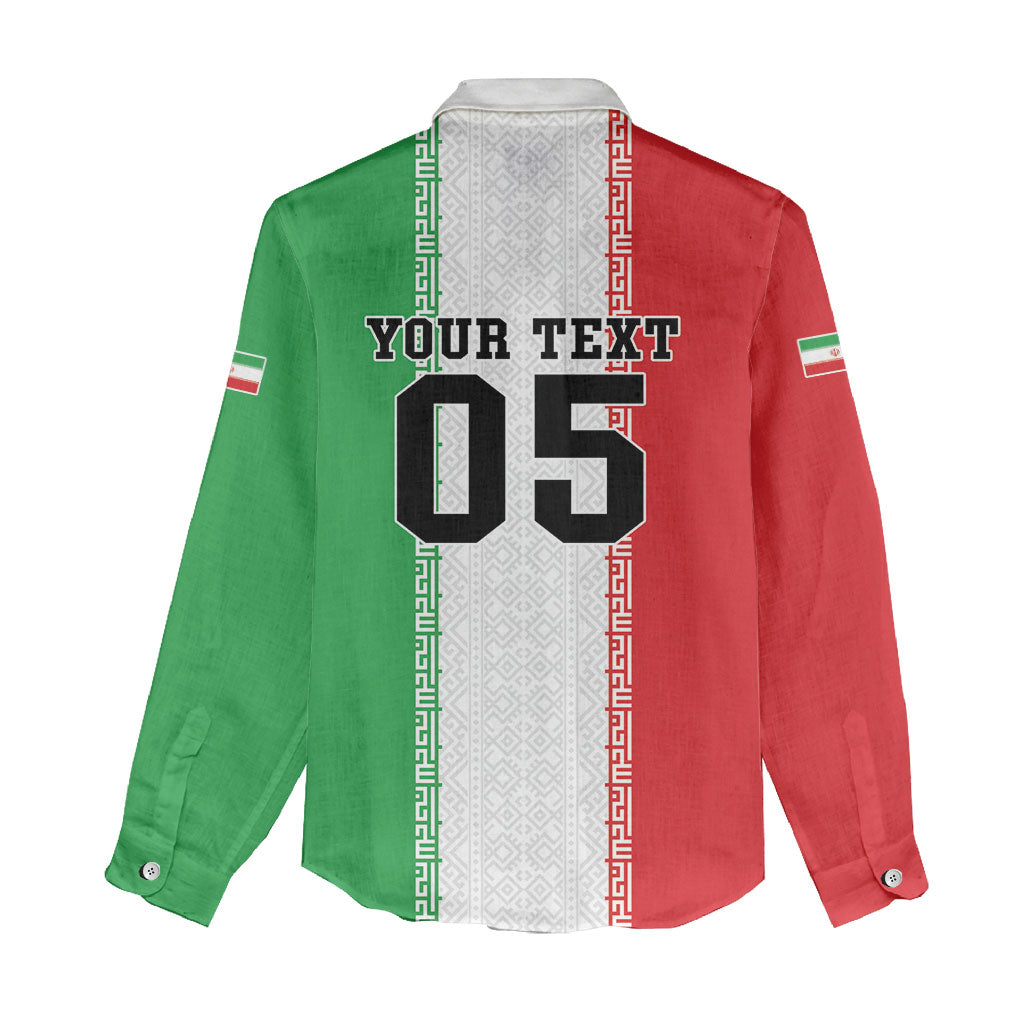 Custom Iran Football 2026 Women Casual Shirt Go Team Melli Flag Style