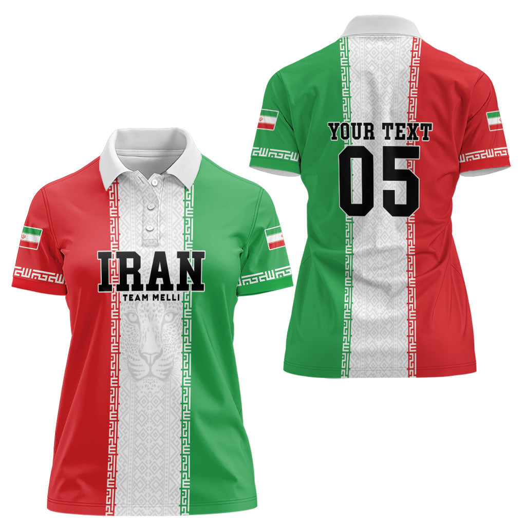 Custom Iran Football 2026 Women Polo Shirt Go Team Melli Flag Style