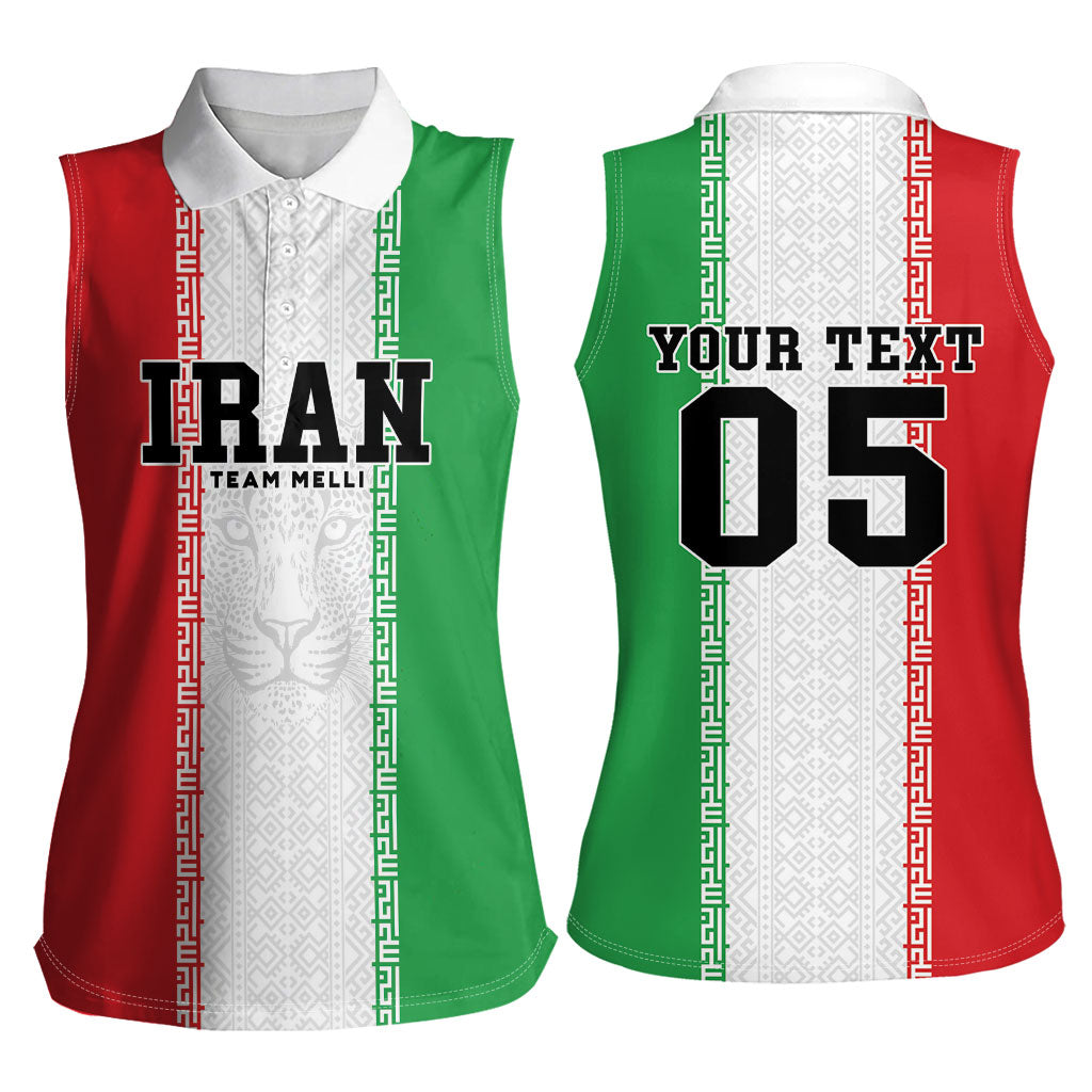 Custom Iran Football 2026 Women Sleeveless Polo Shirt Go Team Melli Flag Style