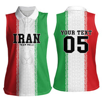 Custom Iran Football 2026 Women Sleeveless Polo Shirt Go Team Melli Flag Style