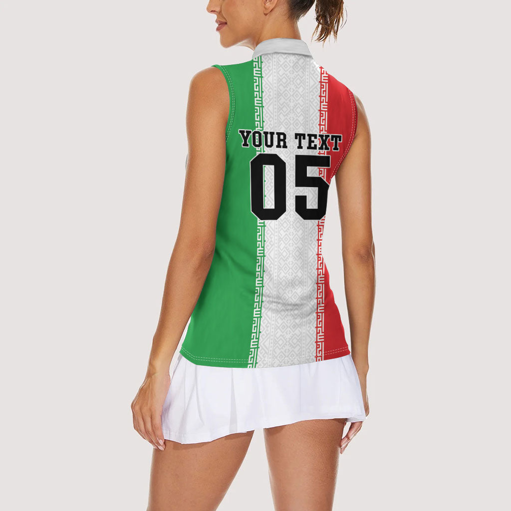 Custom Iran Football 2026 Women Sleeveless Polo Shirt Go Team Melli Flag Style