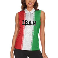 Custom Iran Football 2026 Women Sleeveless Polo Shirt Go Team Melli Flag Style