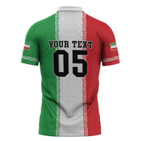 Custom Iran Football 2026 Zipper Polo Shirt Go Team Melli Flag Style