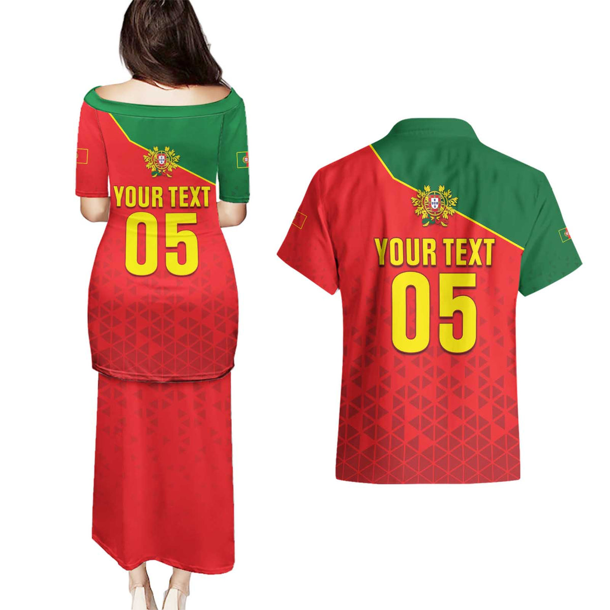 Custom Portugal 2024 Football Couples Matching Puletasi and Hawaiian Shirt Go Champions A Selecao das Quinas LT05 - Wonder Print Shop