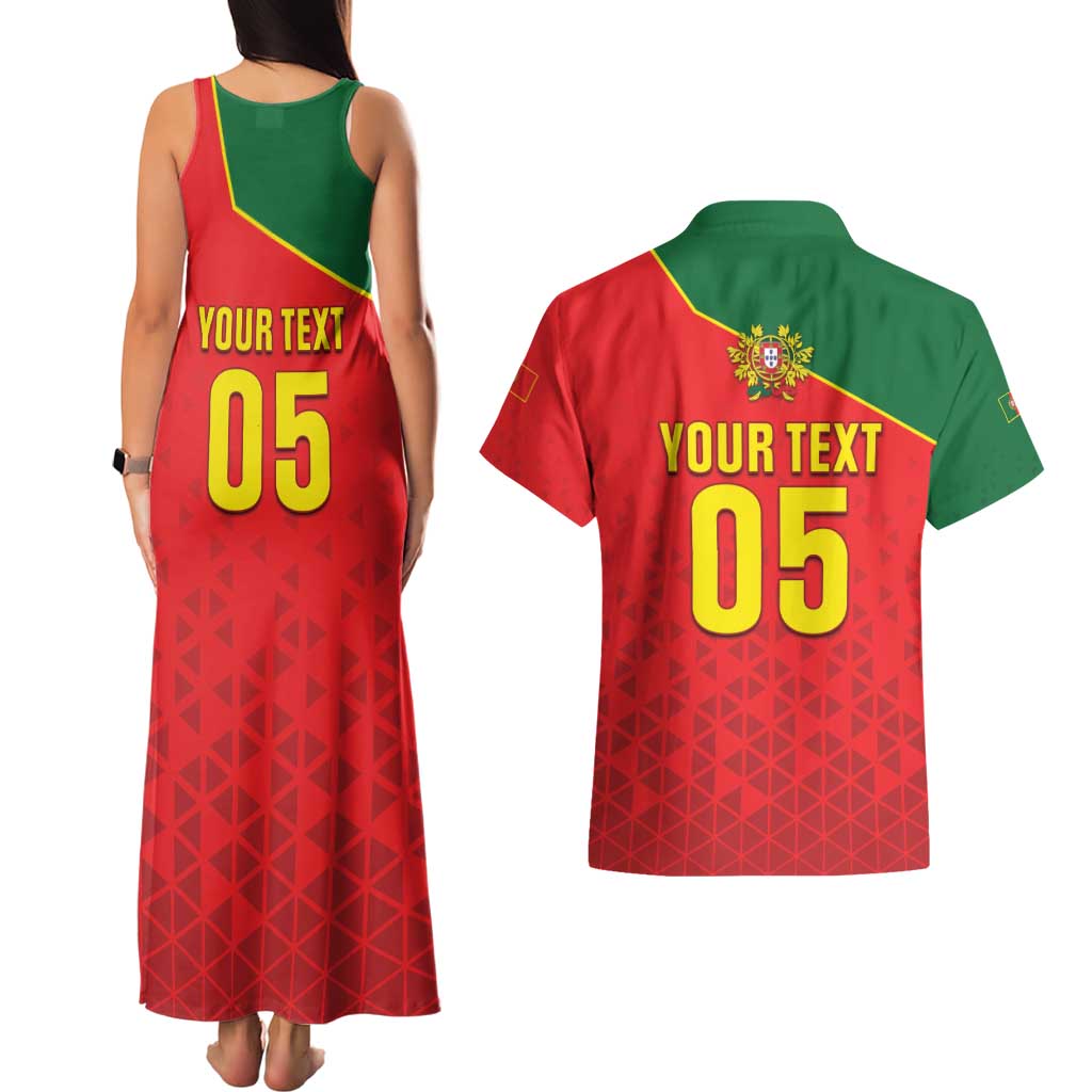 Custom Portugal 2024 Football Couples Matching Tank Maxi Dress and Hawaiian Shirt Go Champions A Selecao das Quinas LT05 - Wonder Print Shop